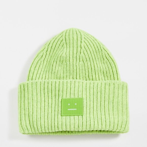 NWT Acne Studios Neon Green Beanie O/S - Picture 9 of 10